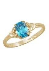 catchy itty-bitty silver December birthstone ring for babies and kids